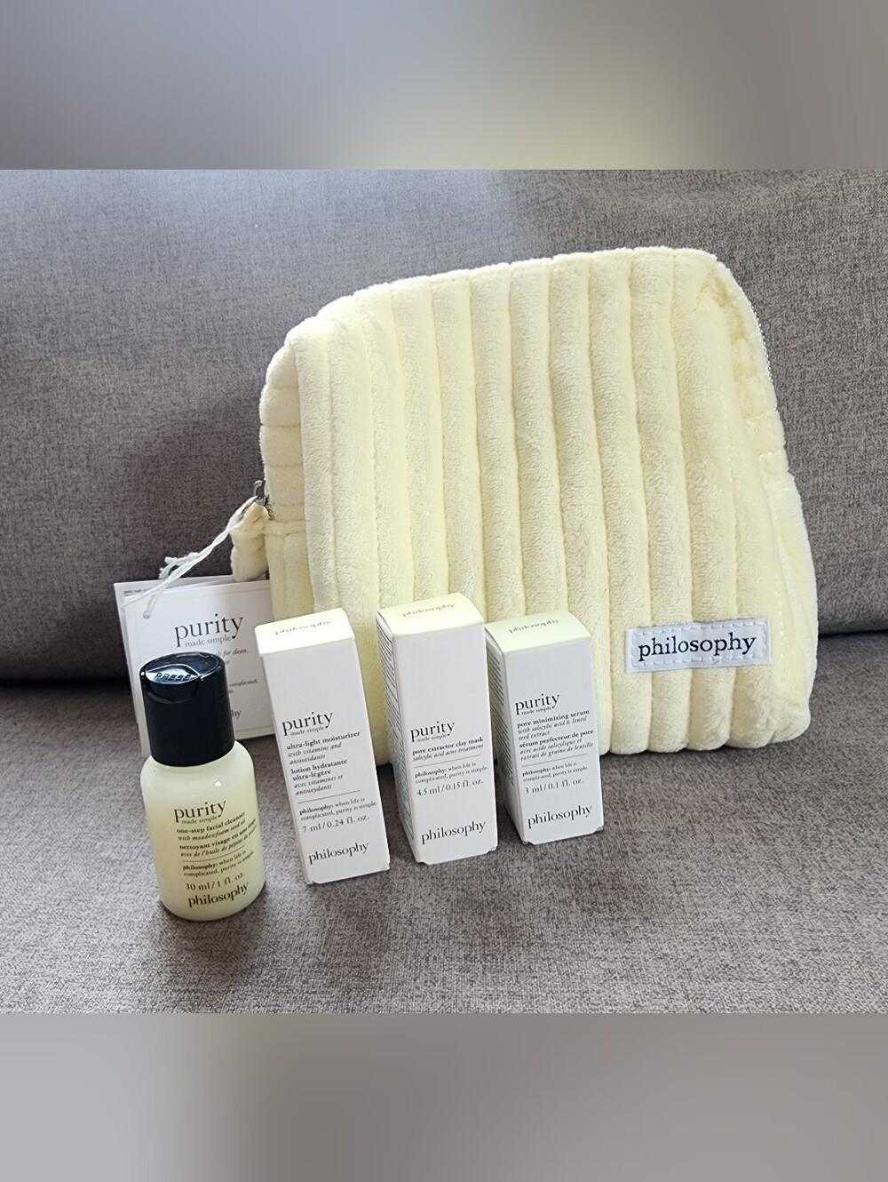 philosophy Purity Skincare Kit with Cream Pouch - Yellow